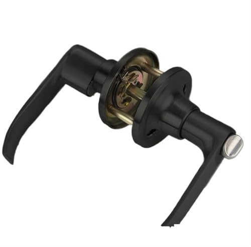 EKalgretrA Manillas Para Puertas Cerradura de manija tres barras 25 a 45 mm y a 65 con grosor puerta, cerradura interior aleación zinc, silenciosa negra, inodoro llave(45-65)