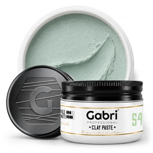 Gabri Matte Clay Paste Sea Salt 100ml S4, Flexible Hold Natural Matte Hair Wax, Volumizing Sea Salt Styler, Professional Flexible Texturizing Paste for Men