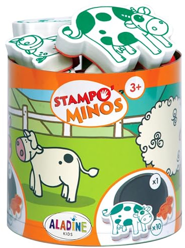 Stempelset Minos Bauernhof, inkl. 10 Stempel und 1 Stempelkissen, kreativer Stempelspaß für Kinder ab 3 Jahren