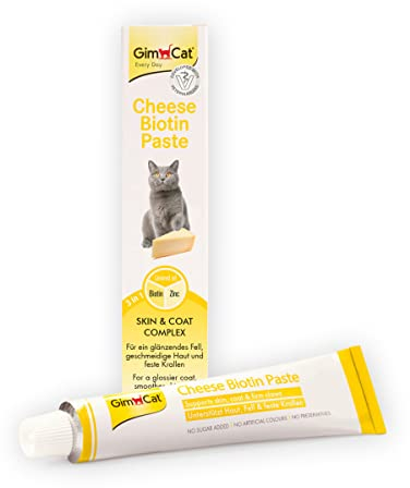 GimCat Cheese Biotin Paste - Mit aromatischem Käse, Zink und Leinöl für Fell, Haut und Krallen - 1 Tube (1 x 200 g)