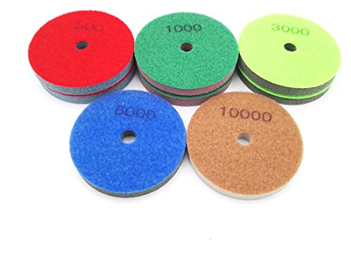Diatool 8PCS/set 10,2 cm spugna lucidatura pietra abrasiva per morbido pietra marmo pietra artificiale terrazzo, A6190410x8, S5
