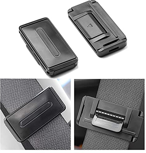 Newseego 2PCS Car Seat Belt Clips Adjuster, Black | Plastic, Universal Seatbelt Stopper, Comfort and Relax Shoulder Neck