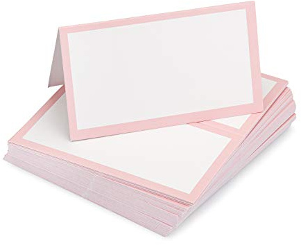 Tented Place Cards - 50 pack - Folded Place Cards are ideal for Wedding Placecards, Buffet food label, Banquet tables, Cocktail Parties, and Name Cards. Made of 14 pt. Matte Card Stock.