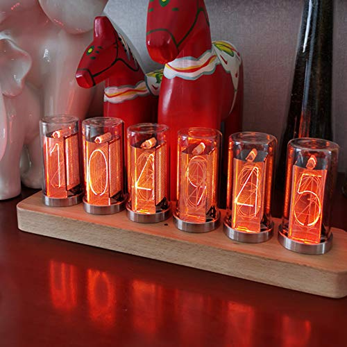 TWSOUL LED Nixie Uhr,Digital Tube Clock,Nixie Tube Uhr Mehrere,Kalender, DIY Customized Photo Display,20 Modus, USB TypC für Liebhaber, Freund, Weihnachten, Geburtstag (D)