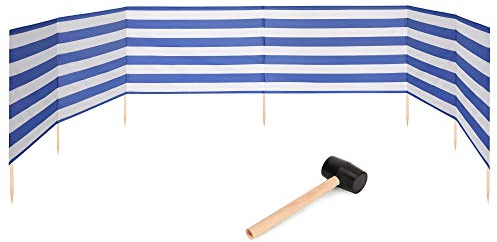 Garronda Strand Windschutz Sichtschutz 8m lang Plus Gummihammer GAEX001 (Streifen, 8 m)