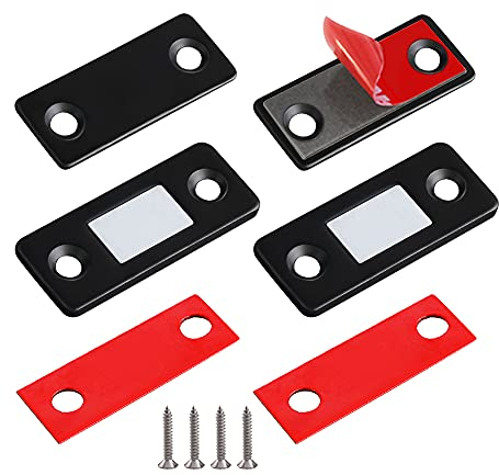 Iman Puerta Adhesivo Jiayi 2 Pcs Cierre Magnetico Para Puerta Ultra-fino Pestillo Puerta Corredera Iman Armario Magnético Pestillo de Cocina Mueble Cierre Cajones Alacena Clausura Cerradura Magnetica