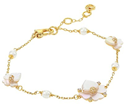 kate spade new york Precious Pansy Bracelet, White Multi/Gold, One Size