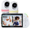 Babysense 5.5” 1080p Full HD Split-Screen Baby Monitor, Video Baby Monitor with Camera and Audio, Two PTZ Cameras, RGB Night Light, 300m Range, Two-Way Audio, 4x Zoom, 5000mAh Battery