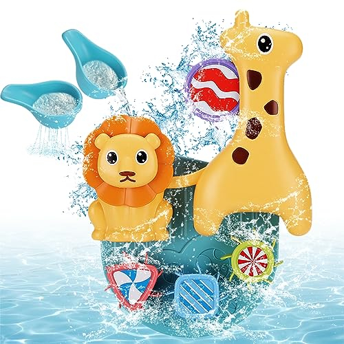 Badewannenspielzeug, Wasserspielzeug fur Kinder,Badespielzeug Baby ab 1 Jahr mit 3 Saugnapf Spielzeug Geschenk Mädchen Junge