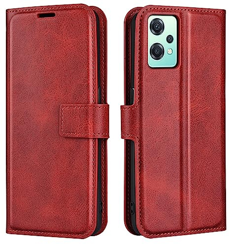Klapphülle für OnePlus Nord CE 2 Lite 5G One Plus CE2 Lite Hüllen PU Leder Wallet Schutzhülle Schutz Mobiltelefon Flip Back Cover Tasche Handy Zubehör (Rot)