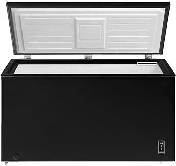 Cookology CCFZ420BK Freestanding Chest Freezer 418L Capacity for Garages, Outbuilding and Sheds, Featuring Basket, Refrigeration Mode, Temperature Control and 4 Star Freezing Rating - In Black