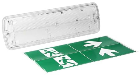 Miratic Luz Emergencia 6000K - Cartel Salida Homologado con LED de 2,7W Funciona en modo de Emergencia durante 3 horas IP65