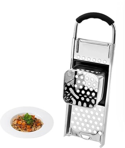 Ailovone Edelstahl Spätzlehobel Spätzlehobel mit Teigschlitten Spätzlereibe Spätzlesieb Spätzlepresse Schaber ideal für selbstgemachte Spätzle und Knöpfle für alle Töpfe (A)