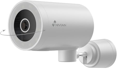 NIVIAN - Cámara Bullet WiFi 2,4Ghz | Half4K 2560x1440 | Detección de Humanos | Visión Nocturna Color | Compatible Alexa y Google Home | Control Remoto App Tuya (Bullet Motorizada)