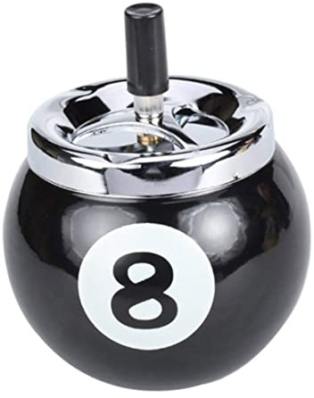 Wedhapy Ashtray with Lid Billiard Supplies Accessories Black Eight Billiard Ashtray Desktop Ornament for Home OfficeAshtray with Lid Billiard Ashtray Tabletop Ashtray Dectorive Billiard