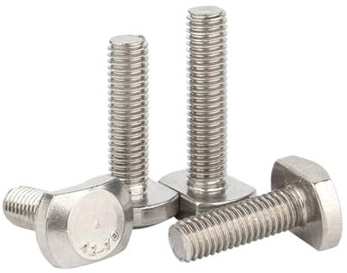 Hammerkopfschrauben Hammerkopfschraube T-Schraube M5 M6 M8 M10 M12 304 Edelstahl T-Form Stanzfräsmaschine Schraube Gewindestange Klemmkappenschraube T-Nutschrauben T-Kopfschraube 2 Stück, 20MM-M10(30M