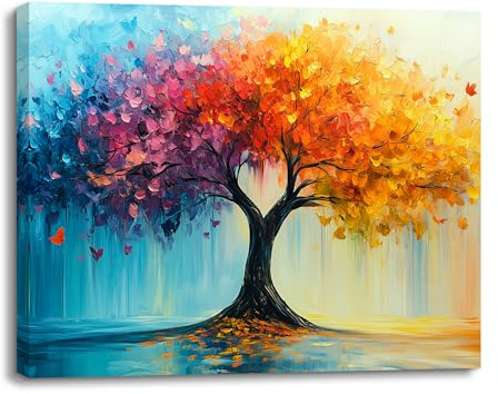 Piy Painting Impresión En Lienzo De Plantas, Pintura Artística Mural Sobre Árboles, Cuadros En Lienzo De Colores, Fotos En Lienzo Para Sala De Estar Estudio De Yoga Cocina De Dormitorio, 30x40 cm