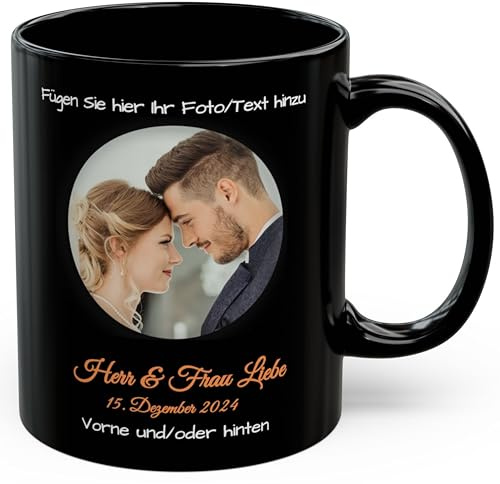 Individuelle Tasse mit Bild oder Text Ihrer Uploads, personalisierte Tasse, mikrowellen- und spülmaschinenfest, Keramikbecher, 325 ml