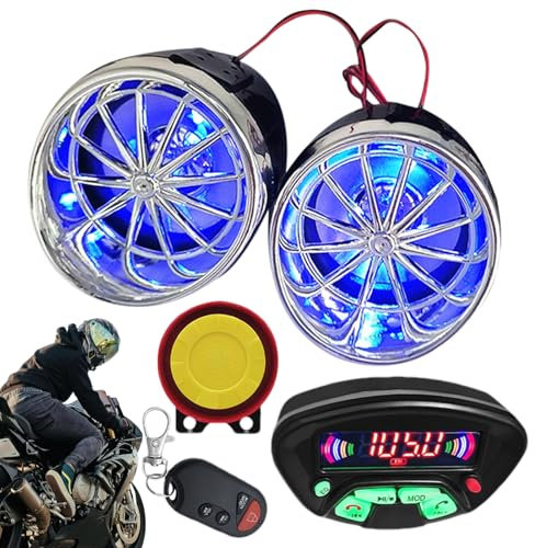 Player MP3 De Motocicletas - sistemaa Estéreo De Audio Impermeable, Altavoces De Motos | sistemaa De Audio De Motocicletas MP3, Amplificador De Música De Alarma Antirrobo con Control Remoto