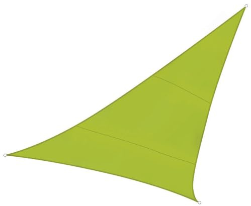 Perel Voile d’ombrage Triangulaire 5 x 5 x 5 m pour Jardin et terrasse, Polyester Respirant et déperlant, Protection UV 90%, Anneaux INOX, Vert Citron