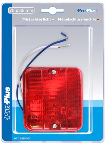 PRO PLUS 343630S Feu Anti Brouillard arrière, 75 x 85 mm Rouge/Noir