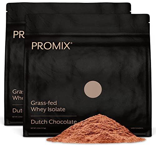 ProMix Nutrition Whey Protein Isolate Powder, Chocolate - Grass-Fed - ­Post Workout Fitness & Nutrition Shakes, Smoothies, Baking & Cooking Recipes - Gluten-Free & Keto-Friendly - 5lb