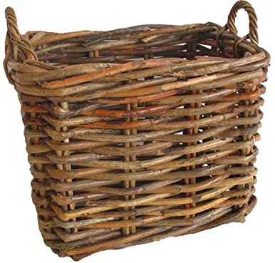 fantasie d oriente Cesto Porta Legna Vimini cm 67x48x49 h Robusto Grande portalegna Porta Vaso Intreccio in giunco