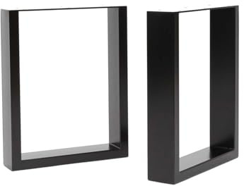 The Hairpin Leg Co. Square Metal Bench Legs, 40 x 32cm, Black | Bench; powder coat; 75x25mm box section steel; TIG welded; 2 legs; screws, floor protectors & build guide; indoor only
