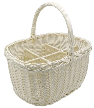 PM24 K9-120 Panier à bouteilles en rotin Blanc