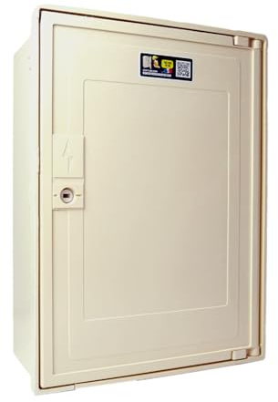 Carré Rouge - Coffret Compteur de Chantier Triphasé 10/30A, 6/18 KVA avec Disjoncteur - Compatible Raccordement ENEDIS, Fabrication Française - 49 x 35 x 20 cm
