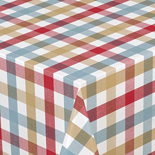 Wachstuch Wachstischdecke Tischdecke Gartentischdecke Pastell Karo Rot Breite & Länge wählbar 130 x 170 cm Eckig abwaschbar