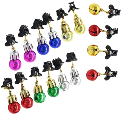 Weihnachten Leuchten Gesichtshaar Kugeln Jingle Glocken Bart Clips Bart Glühbirnen für Hässliche Pullover Party Weihnachten Büro Soziale Ereignisse Neujahr Festival 16Pcs