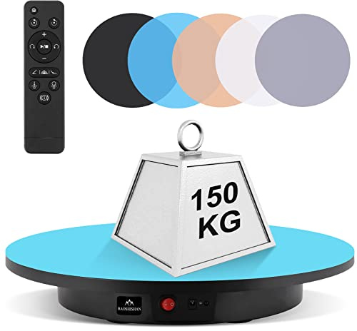 BAOSHISHAN Elektrischer Drehteller mit Fernbedienung Drehbarer Displayständer 150kg 42cm Drehbarer Plattenspieler Fotografie motorisierter Plattenspieler Produktdisplay 220V