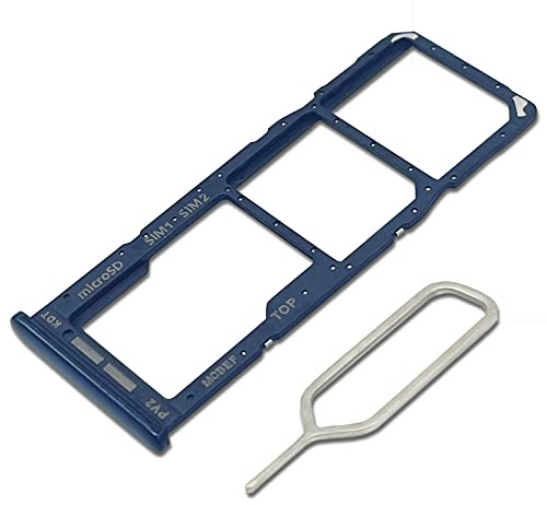 Eonpam Dual SIM Karte Rahmen für Samsung Galaxy M32 SM-M325F Card Tray SIM Kartenhalter Slot Schlitten Halter + SIM Pin(Blau)