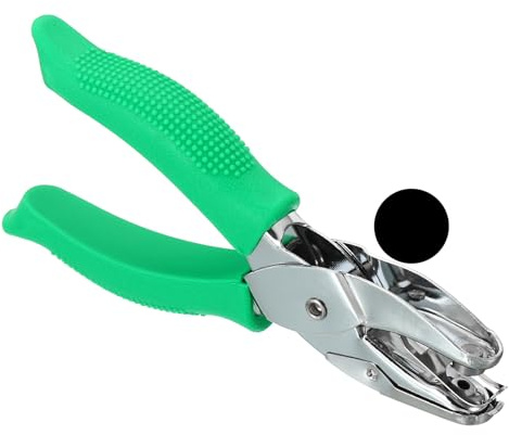 PATIKIL 1/8 Round Single Hole Punch, Handheld Hole Puncher with Grip Metal Paper Puncher for DIY Craft Scrapbook Ticket Card, Green