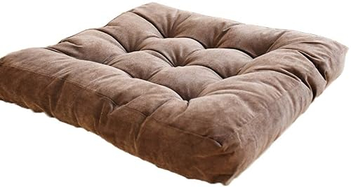 CAZARU Große getuftete Terrassen-Sitzmatte, Japanisches Tatami-Stuhlkissen, orthopädisches Steißbein-Schmerz-Yoga-Meditationskissen, verdicktes Cord-Bodenkissen-A 55 * 55 cm