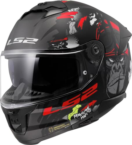 LS2, Integralhelme motorrad STREAM II Angry Monkey, XS | Beschlaghemmend