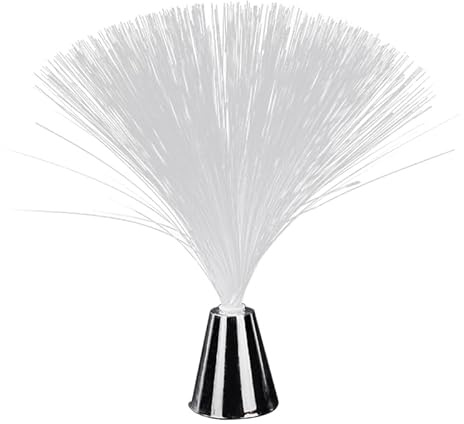 UKCOCO Glasfaserlampe Stimmungslichter: LED 7 Farbwechsel Glasfaser-Eiskristall-Lampe Farbwechselnde Nachtlampe mit Silberkegel Base Für Schlafzimmer - Hochzeit Valentinstag Tag