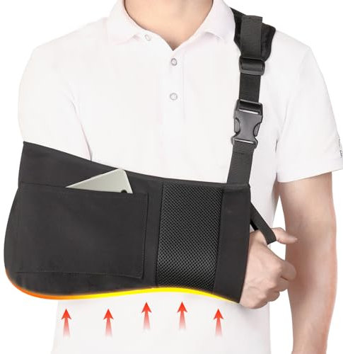 ROCK TAKIN Arm Sling Shoulder Immobilizer with Pocket, Breathable Comfortable Medical Sling for Arm Support Shoulder Surgery Torn Rotator Cuff Elbow Wrist Injury, Right and Left, Men and Women