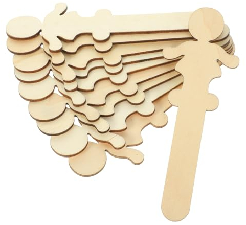 NUOBESTY 100stücke Holz Ausschnitte Handwerk Diy Holz Scheiben Unlackiert Holzfarbe Zum Bemalen Für Bastelbedarf