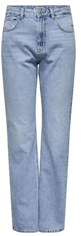 ONLY Femme Onlblush Mid Straight DNM Tai467 Noos Jean Coupe Droite, Light Blue Denim, M X 32L EU