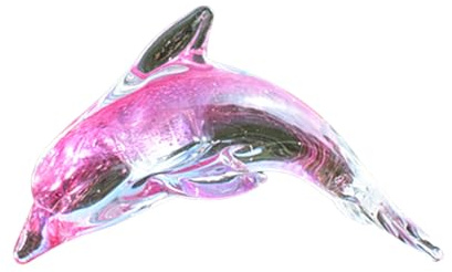 TALKLEK Statuette de dauphin en verre de cristal coloré - Objets de collection - Sculpture d'art créatif d'intérieur - Statue d'animal marin pour décoration de la maison et du bureau (rose, L : 15 cm