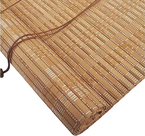 GeYao Retro Bambusrollos für Fenster und Türen Natur Holz Raffrollos mit Bambus Vertikal Verdunkelung Design