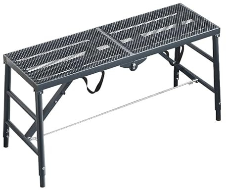 ZBJDX Andamio TelescóPico, Plataforma De Trabajo Plegable, Andamio De Acero Al Carbono para ConstruccióN, Pintura De Interiores Y Mejoras del Hogar,Gris