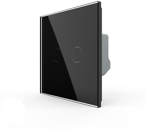 LIVOLO Zigbee Smart Touch Wall Light Switch, 2 Gang, App Control with Alexa and Google Assistant, No Neutral Wire Required (Black) Need LIVOLO hub