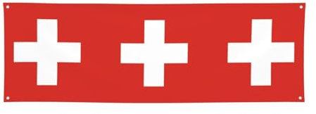 Bandera de Suiza – 61 x 180 cm, perfecta para reuniones de fiestas de vacaciones