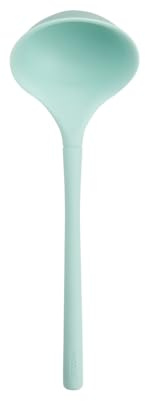 Tovolo Flex Core Small Silicone Ladle Aqua Seafoam Green Heat Safe Silicone Soup Ladle BPA Free, Dishwasher Safe Small Kitchen Ladle with Precision Pour Lip for Serving Sauces Soups Gravies