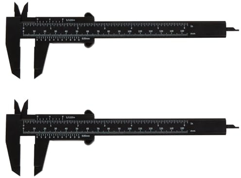 Kesiku Vernier Calliper Gauge, Dual Scale Caliper Measuring Tool 150mm 2pc | Plastic Calipers for DIY, Jewelry, Carpentry, Office, Teaching & Students, Accuracy 0.05mm