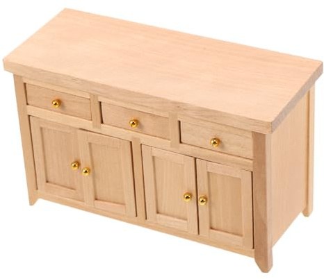 Abaodam Mini Meuble Armoire Bois pour Maison de Poupée Fonctionnels Mobilier de Salon Miniature Compact pour Rangement Réaliste