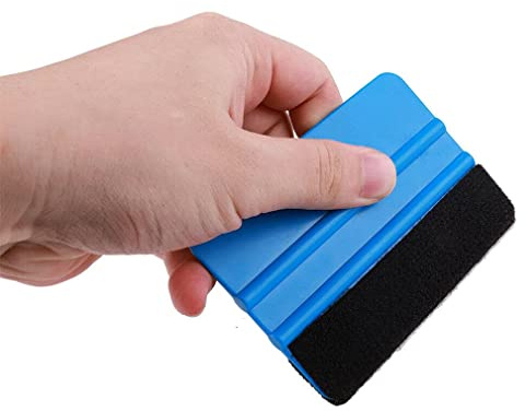 Pack of 2 Professional Vinyl Wrap Squeegee Applicator for Expert Results,Wrapping Sign Decal Plastic Tool Felt Edge, Blue Color